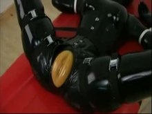 Rubber slave forced to sperm