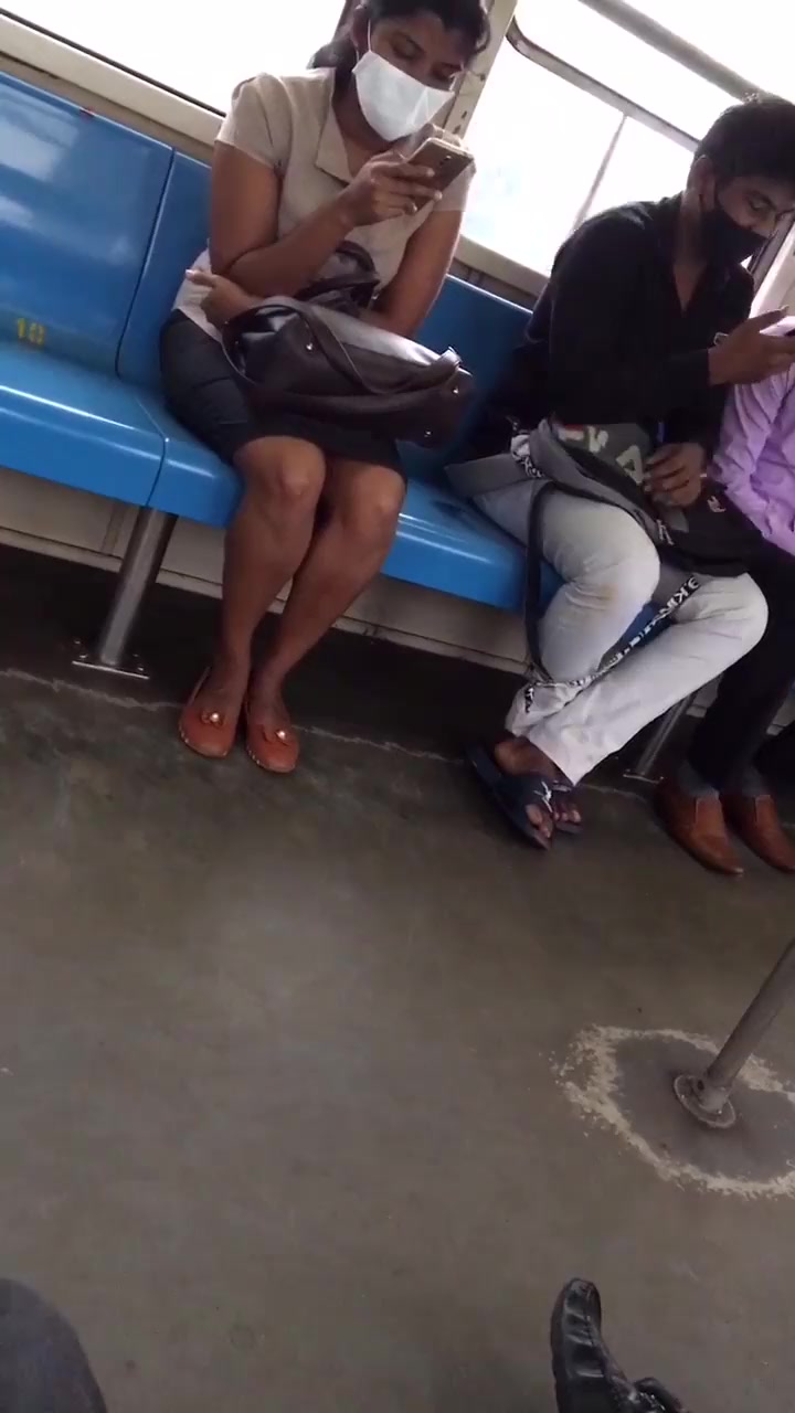 Sexy Tan Girl Thighs Exposed In The Train