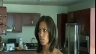 pretty ebony broad Spanked