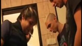 Gay BDSM humiliation in Toilet