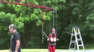 Slave Girl Fitness Training Outdoors