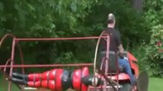 Bizarre ride for Latex Slave