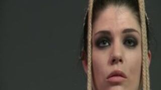 Domination of hot brunette