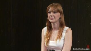 Red Hair Fair Skin finger fucked, machine fucked, extreme nipple play, hot wax, hard caning.