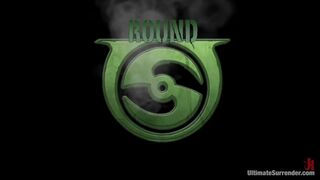 2 big titted blonds battle in nonscripted wrestling. Submission holds, face sitting, finger fucking