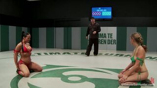 Blond athletic rookie vs Sexy Hawaiian veteran in a nonscripted wresting match. Brutal action.