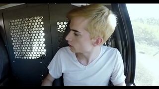 Hitchhiking blonde boy bound fucked and roughd by older guy