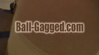 Ball gagged with bound tits