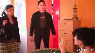 Young french girl with huge saggy tits corrected and fisted in a bdsm game