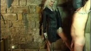 Cock whipping Blonde Mistress