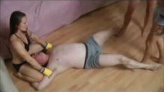 Boxing beauties ballbusting