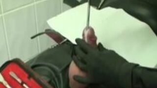 Sounding the cock - CBT