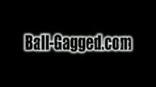 Ball gag and breast play