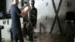 Shibari in Latex Suit