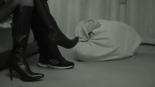 Cute Asian tied up by man and woman