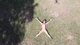 Outdoor bondage with sticks