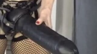 Sissy fucked with HUGE toy