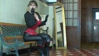 Mistress training her Rubber Sissy boy