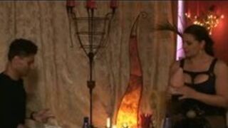 Guy gets pegged by two giant strap on dildos!