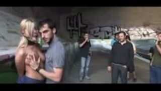 submissive slut used in public