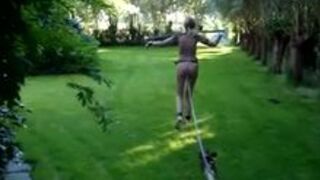 Slave Girl at work - Outdoor BDSM