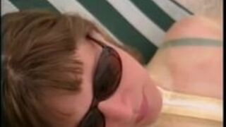 On the beach in latex