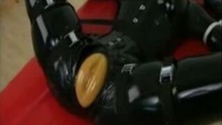 Rubber slave taken to sperm