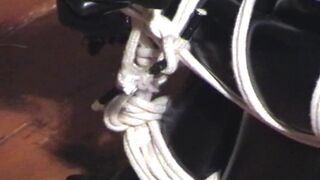 Balltied in black Catsuit