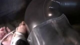 Taken for a ride in catsuit!