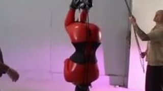 Suspension upside down in rubber and hood