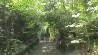 Japanese Cruel Mistress and her slaves outdoors