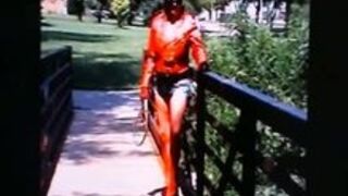 Red Leather Mistress Outdoors