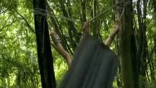 Brutal outdoor whipping with lola.