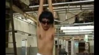 Suspended and flogged