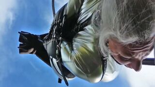 Hanging around upside down to jizz