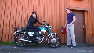 Mistress toying with his booty