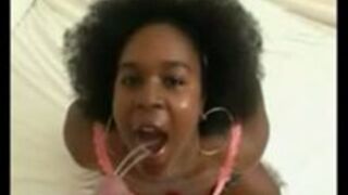 ebony made to drink piss and thoat fucked .