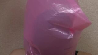 Breath play with Rubber lady