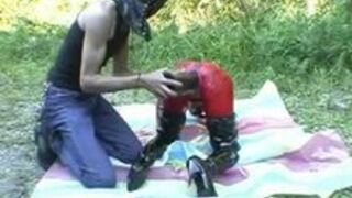 Extreme Monster dildo and fisting outdoors