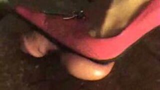 Pink pumps crushing his balls