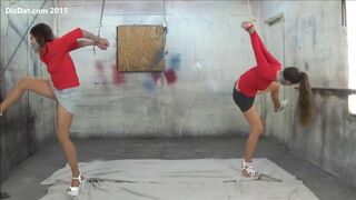 Nicole and Vivian in Strappado Bondage