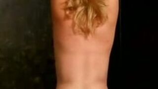 Whipping - skank gets her first Bullwhipping