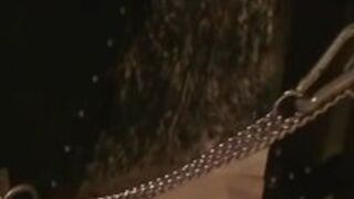 Hard spanking and caning in dungeon