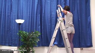 Short Haired Brunette Gets Bound and Gagged