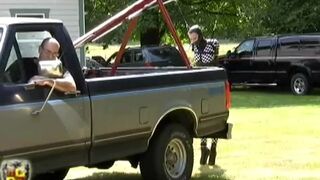 Fitness training outdoors in ballet boots