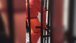 Tightly Locked Up Into Cage