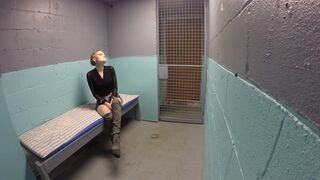 Straitjacket in a cell after arrest