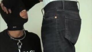 Face fucked Collared and Hooded