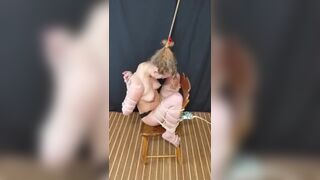 Orgasm in Brutal Chair Bondage