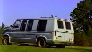 Naked and tied in the woods